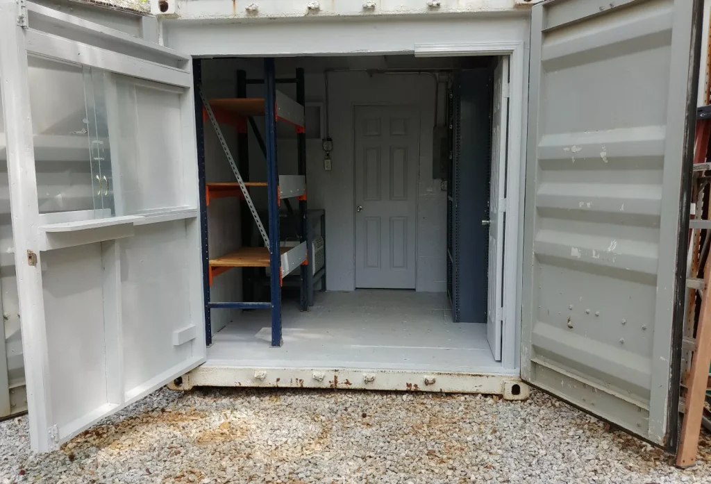 40 ft Container Shop – Climate Controlled Office + Inventory Storage / Racking — view 8