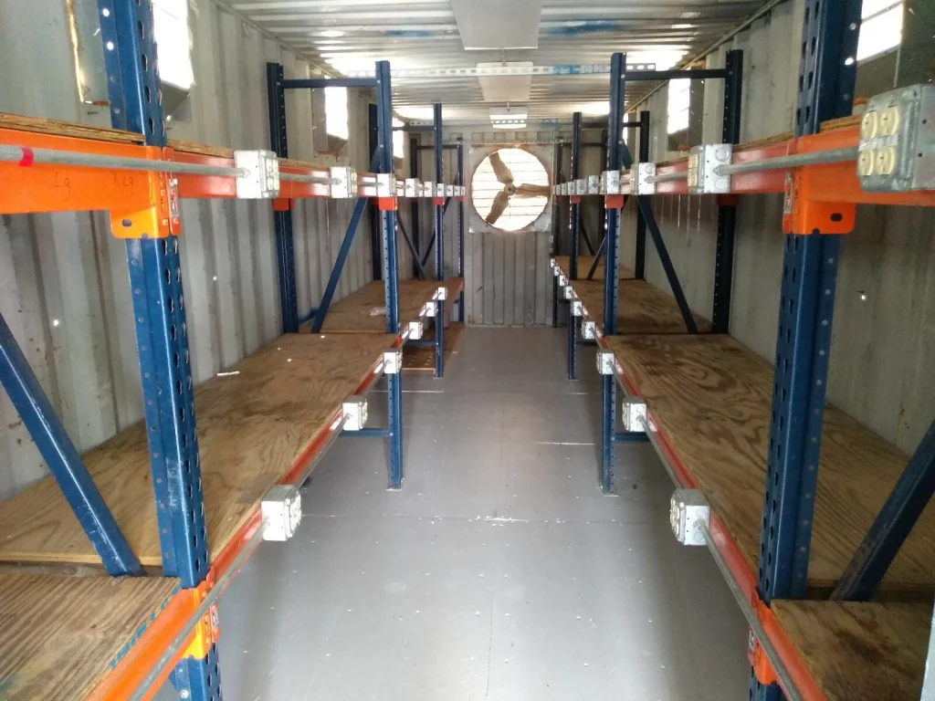 40 ft Container Shop – Climate Controlled Office + Inventory Storage / Racking — view 10